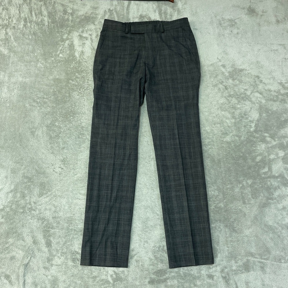 NWT Kenneth Cole Reaction Men's 31x32 Dress Pants Charcoal Gray Plaid